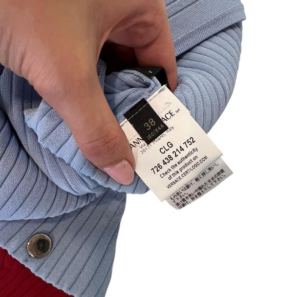 Versace blue and red convertible tank top - Picture 3 of 5